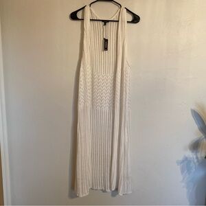 Express White Knit Sleeveless Cardigan Duster size M/L